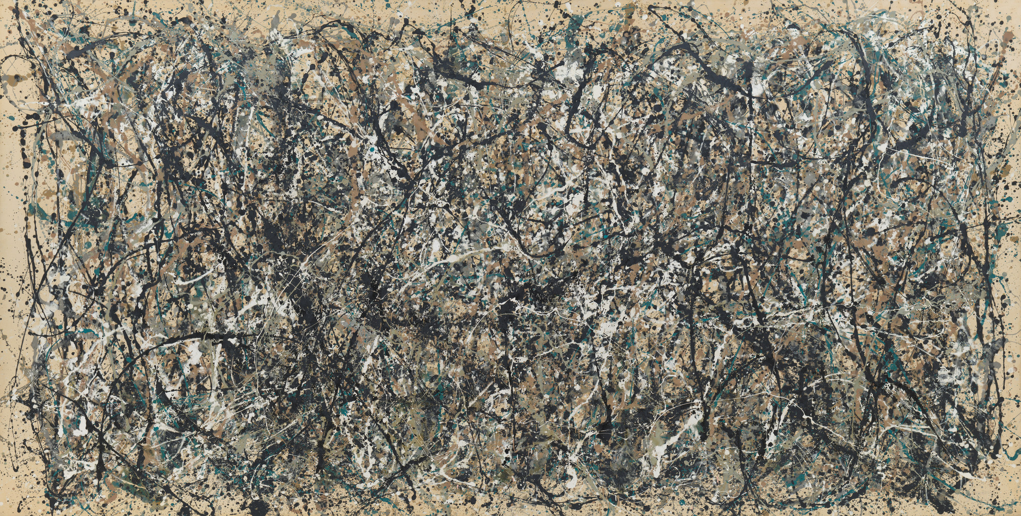 Jackson Pollock. One: Number 31, 1950. 1950. Oil and enamel paint on canvas, 8’ 10” × 17’ 5 5/8” (269.5 × 530.8 cm). The Museum of Modern Art, New York. Sidney and Harriet Janis Collection Fund (by exchange). © 2024 Pollock-Krasner Foundation/Artists Rights Society (ARS), New York